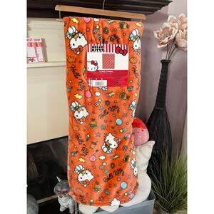 NEW Hello Kitty Stars Flowers Food 60 x 70" Orange Throw Blanket TikTok Viral